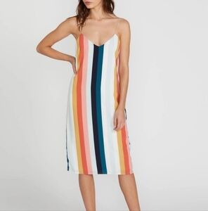 Volcom Flavor Up Striped Midi Dress Soze XS